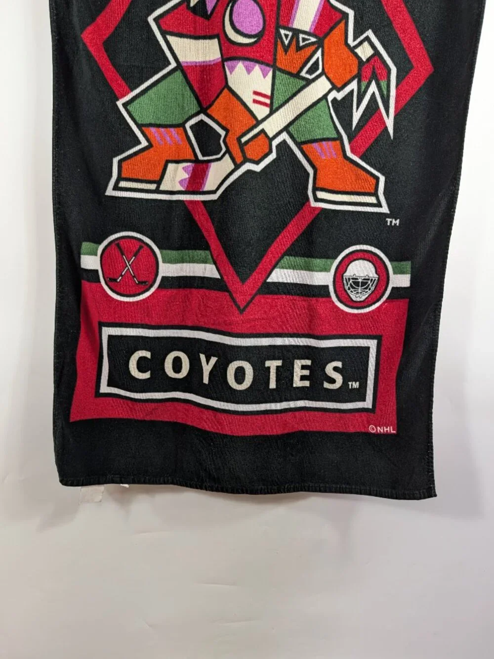 Vintage 90s Phoenix Coyotes KACHINA Logo Beach Towel NHL